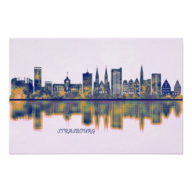Straßburg Skyline Poster (Vorderseite)