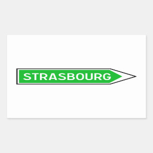 Straßburg, Verkehrsschild, Frankreich Rechteckiger Aufkleber