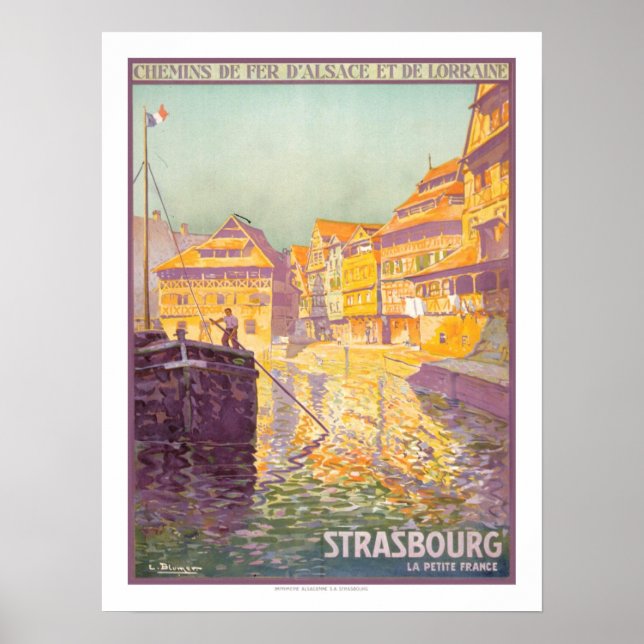 Straßburg Vintage Travel Poster (Vorne)
