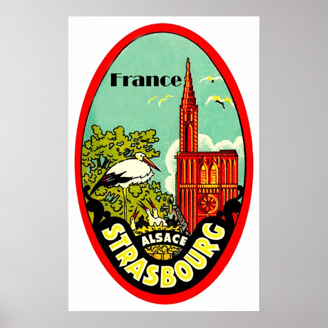 Straßburger Dom, Storchen, Frankreich, Vintag Poster (Vorne)