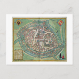 Straßburger Karte, von "Civitates Orbis Terrarum" Postkarte