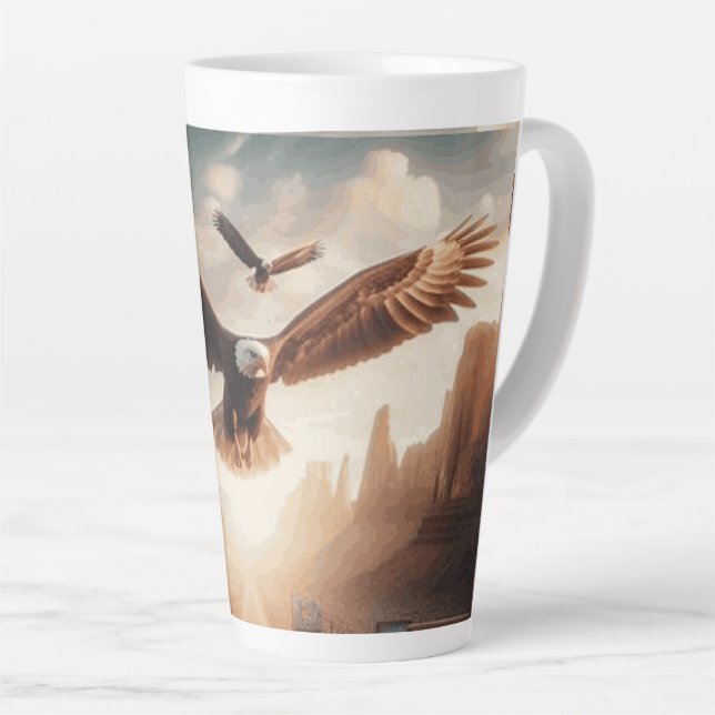 Straße 66 mit einem Adler während des Fluges Milchtasse (Rechte Ecke)
