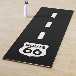 Straße 66 Schild nach eigenem Yogamattel Yogamatte