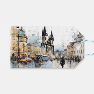 Straße Aquarell Prag Geschenkanhänger