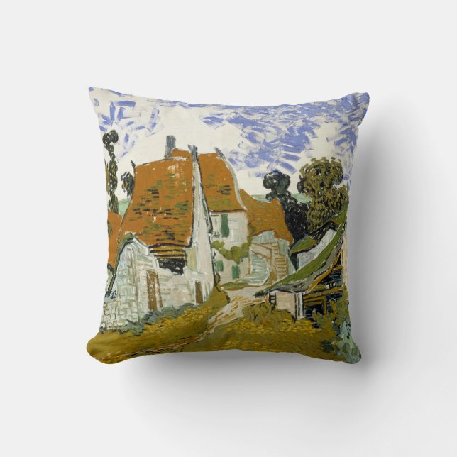 Straße Auvers-sur-Oise Vincent van Gogh Kissen (Vorderseite)