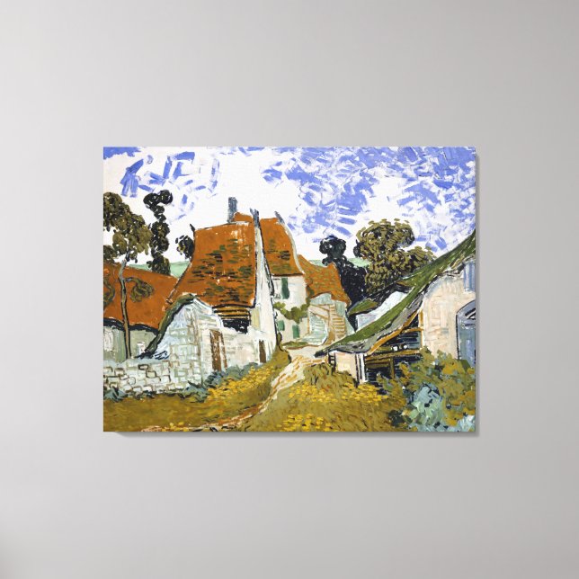 Straße Auvers-sur-Oise von Vincent van Gogh Leinwanddruck (Vorderseite)