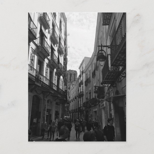 Straße Barcelona Postkarte (Vorderseite)