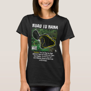 Straße bis Hana Map Maui Island Surfen Hawaiianisc T-Shirt