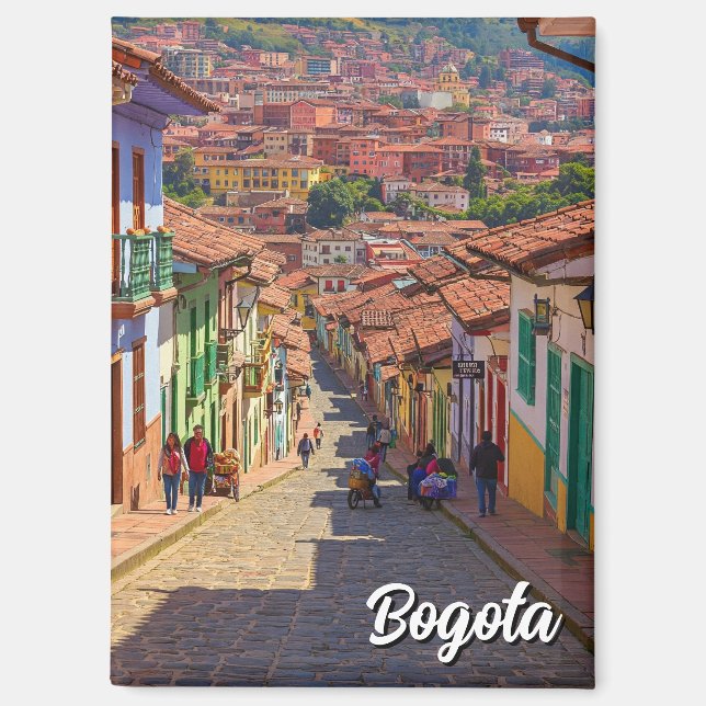 Straße Bogota Kolumbien La Candelaria Bogotá Magnet (Vorderseite)