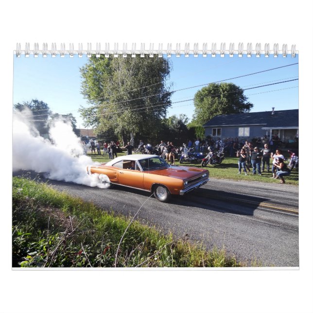 Straße Burnouts, Muskelautos Kalender (Titelbild)