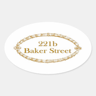 Straße des Bäcker-221b Ovaler Aufkleber