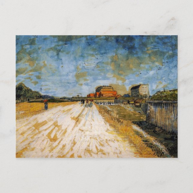 Straße, die von van Gogh neben dem Pariser Rampart Postkarte (Vorderseite)