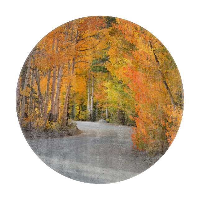 Straße durch Herbstbereiche Schneidebrett (Vorderseite)