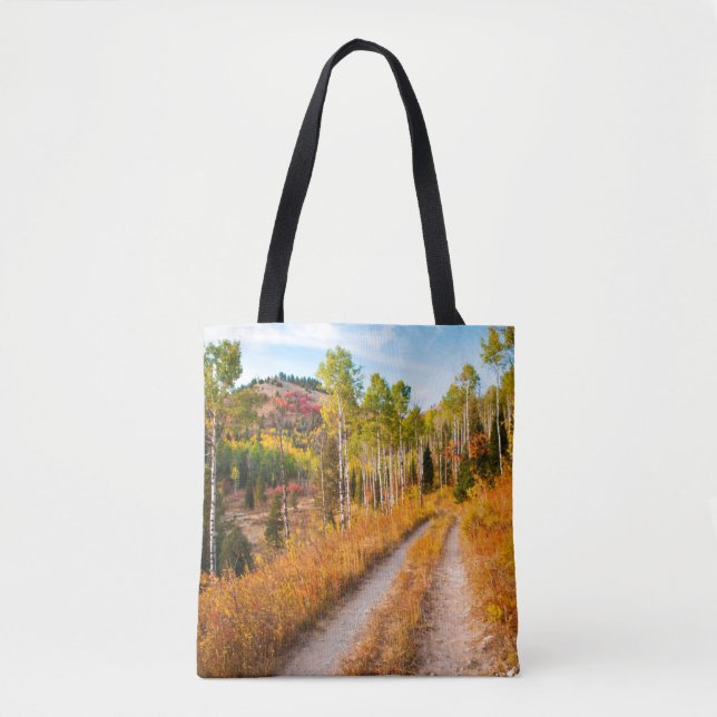 Straße durch Herbstfarben Tasche (Vorderseite)