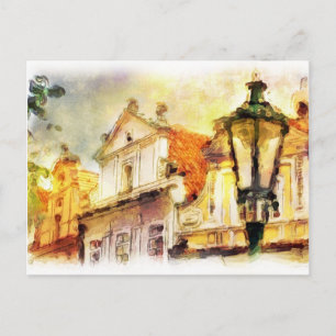 Straße im alten Teil des Prags Postkarte