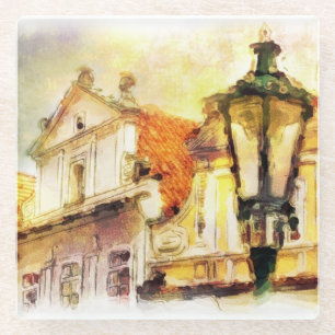 Straße im alten Teil von Prag Glasuntersetzer