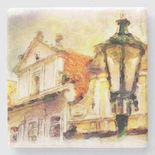 Straße im alten Teil von Prag Steinuntersetzer