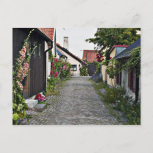Straße im alten Visby Schweden Postkarte