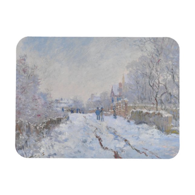 Straße im Schnee Argenteuil von Claude Monet Magnet (Horizontal)