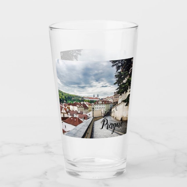 Straße im Stadtzentrum von Prag Glas (Vorderseite)