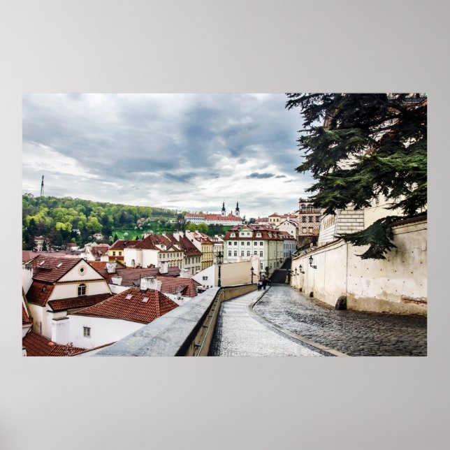 Straße im Stadtzentrum von Prag Poster (Vorne)