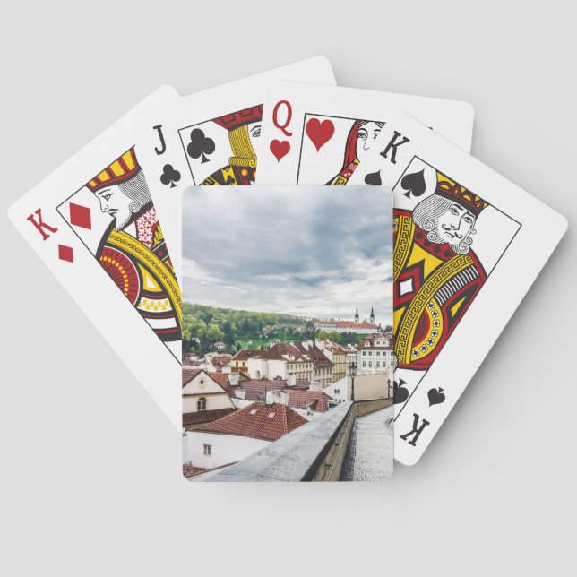 Straße im Stadtzentrum von Prag Spielkarten (Rückseite)