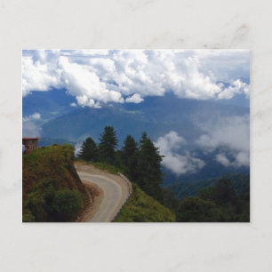 Straße in Bhutan Postkarte