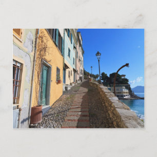 Straße in Bogliasco, Ligurien, Italien Postkarte