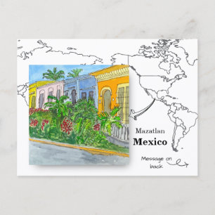 Straße in der Altstadt von Mazatlán, Mexiko Postkarte