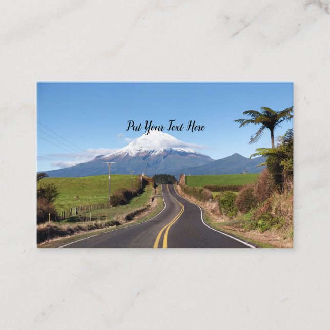 Straße in die Ferne, Taranaki, Straight Road Visitenkarte (Vorderseite)