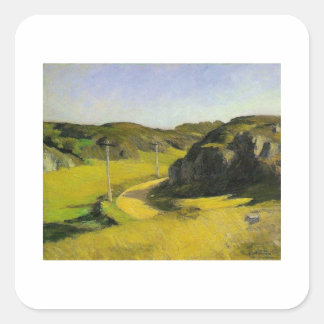 Straße in Maine - Edward Hopper Quadratischer Aufkleber