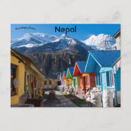Straße in Manang Nepal Postkarte