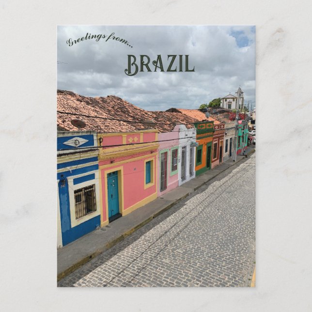 Straße in Olinda Brasilien Postkarte (Vorderseite)