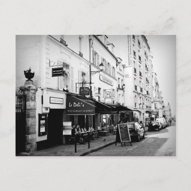 Straße in Paris Postkarte (Vorderseite)