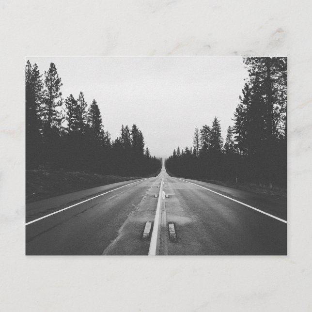 Straße in Schwarz und Weiß Postkarte (Vorderseite)