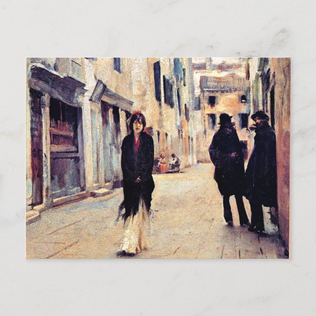 Straße in Venedig von John Singer Sargent Postkarte (Vorderseite)