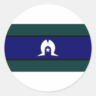 Straße-Inselbewohner-Flagge Australiens Torres Runder Aufkleber