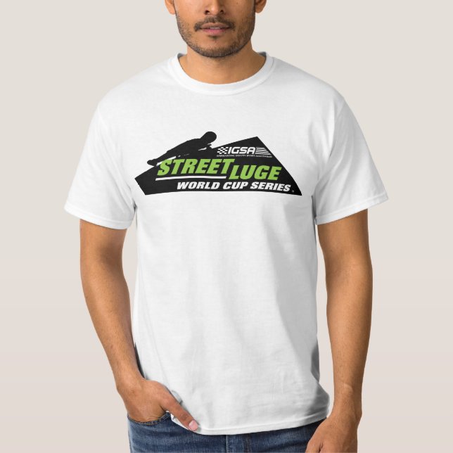 Straße Luge Weltmeisterschaft-Reihenlogot-stück T-Shirt (Vorderseite)
