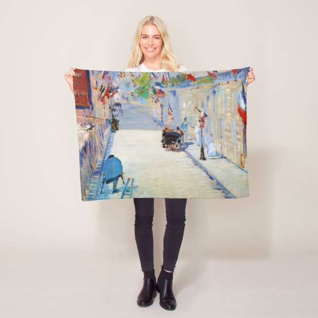Straße mit französischen Flaggen, Manet Fleecedecke (Beispiel)