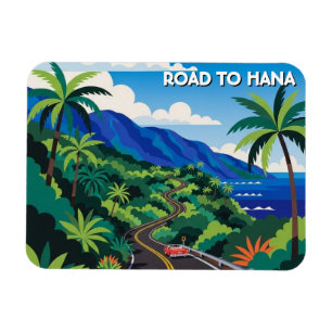 Straße nach Hana Maui Hawaii Reise Magnet