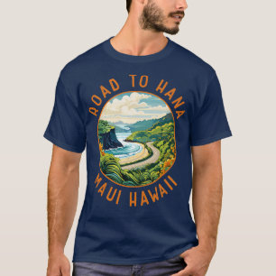 Straße nach Hana Maui Hawaii Retro Distressed Circ T-Shirt