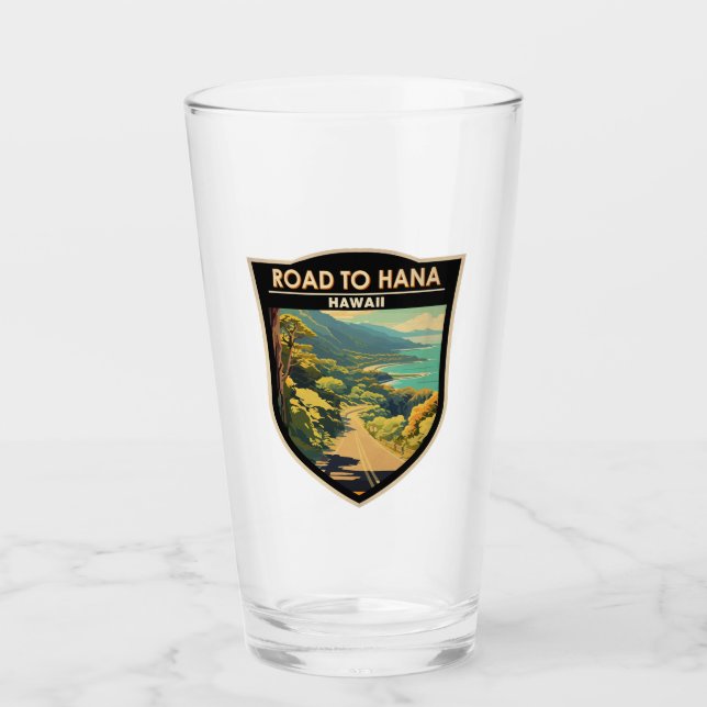 Straße nach Hana Maui Hawaii Vintag Glas (Vorderseite)