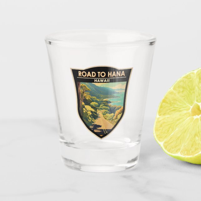 Straße nach Hana Maui Hawaii Vintag Schnapsglas (Vorderseite)