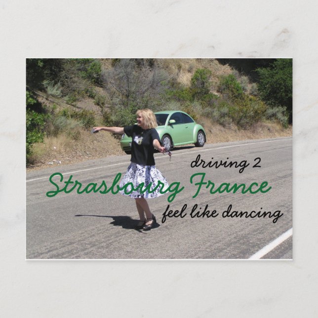Straße nach Straßburg Frankreich Postkarte (Vorderseite)