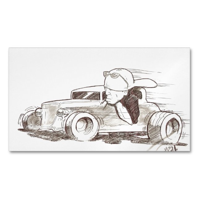 Straße Rod u. Bighead-Fahrer-Klemmen-Weste-Kunst Magnetische Visitenkarte (Vorderseite)