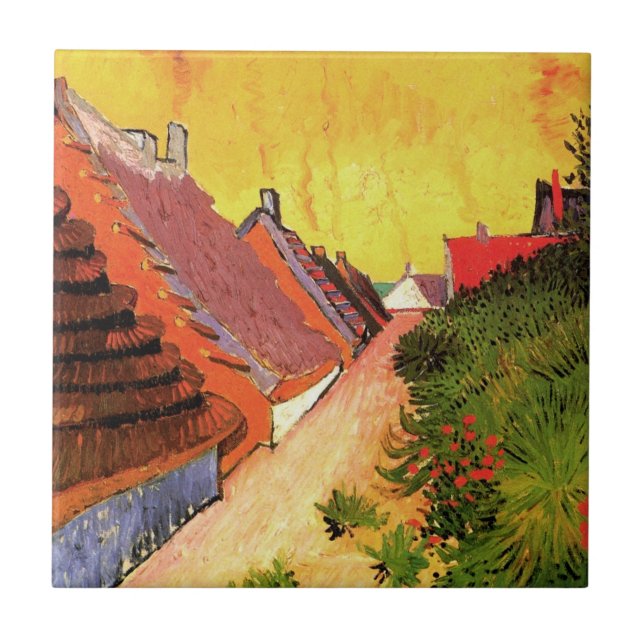 Straße Saintes Maries von Vincent van Gogh Fliese (Vorderseite)