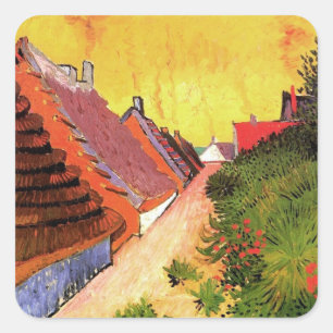 Straße Saintes-Maries von Vincent van Gogh Quadratischer Aufkleber