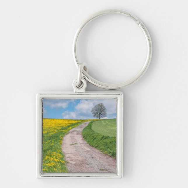 Straße und Baum Schlüsselanhänger (Vorne)
