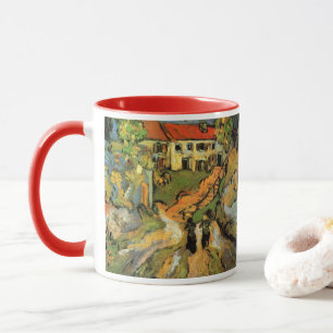 Straße und Treppe im Dorf Auvers, Figuren Tasse