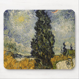 Straße Vincent van Goghs   mit Zypressen, 1890 Mousepad